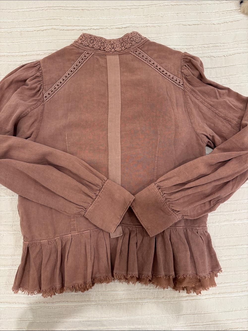 Free People Dusty Mauve Military-Style Peplum Jacket - Picture 3 of 3